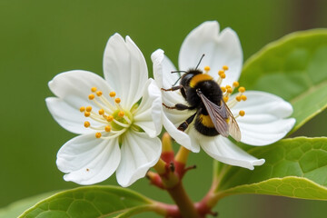 bumblebees pollinate quince shrubs two species chaenomeles