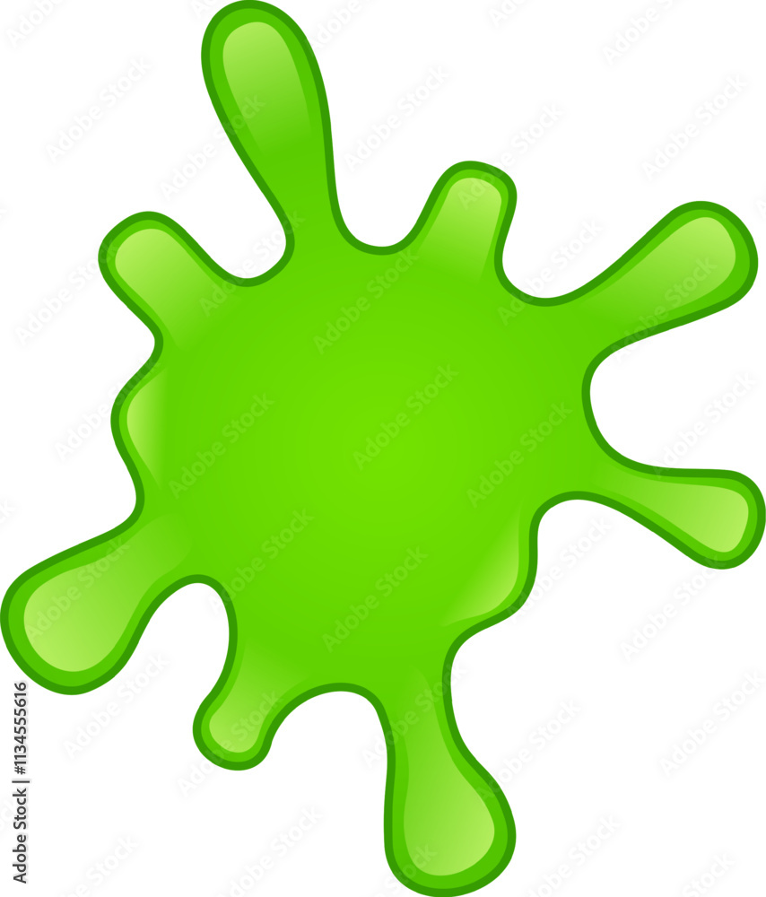 Poster vibrant green splatter spreading across a pristine white backdrop, creating a striking visual effect