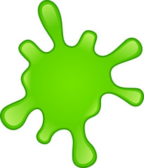 Obraz premium Vibrant green splatter spreading across a pristine white backdrop, creating a striking visual effect with its gooey texture and dynamic, fluid shape, evoking a sense of playful energy