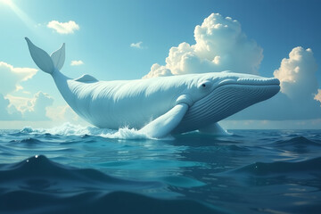 cloud resembles whale ethereal ocean dreams surreal seascape born fantasy imagination