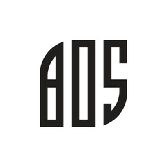 BOS  letter logo design with white background in illustrator, vector logo modern alphabet font