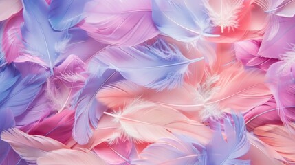 Delicate Pastel Pink and Blue Feathers Texture