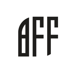 Obraz premium BFF letter logo design with white background in illustrator, vector logo modern alphabet font