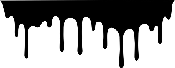 Black paint dripping down a white background creates a striking contrast, forming an abstract and artistic visual that captures attention with its fluid texture and bold design