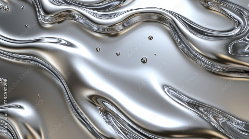 Poster abstract fluid 3d metal shape for y2k design. realistic vector illustration set of chrome liquid blo