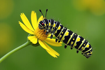 larvae papilio machaon feed dill flowers commonly associated swallowtail butterfly