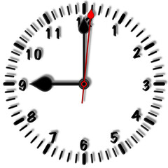 9 O'clock isolated on transparent background