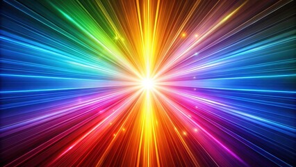 Colorful spectrum light rays creating abstract caustic background in vibrant render, caustic, abstract