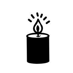 Burning candle graphic icon