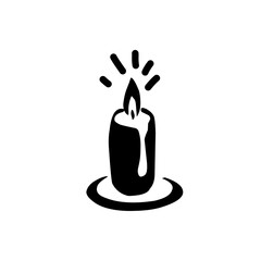 Burning candle graphic icon