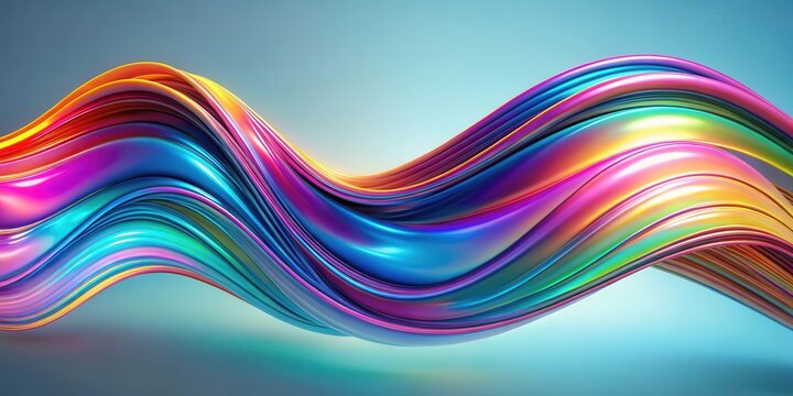 Abstract wave with chromatic aberrations and iridescence effect, render, abstract, wave, chromatic aberrations, iridescence