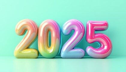 Colorful Balloons Form The Number Twenty Twenty Five