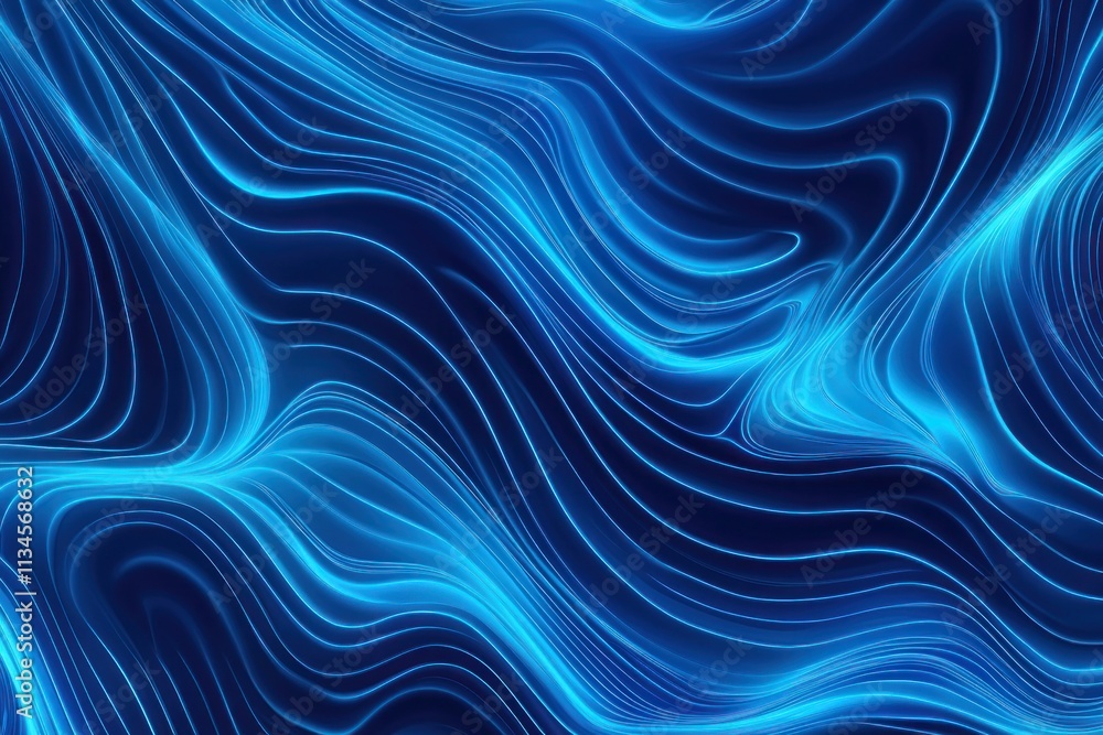 Leinwandbilder abstract blue waves background with flowing lines and smooth curves, creating a dynamic and modern d