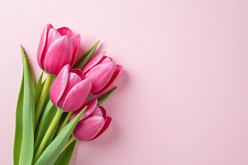 pink tulips card mockup space ready adding text