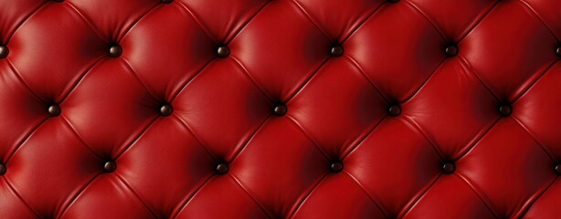 A red leather couch with a red pattern