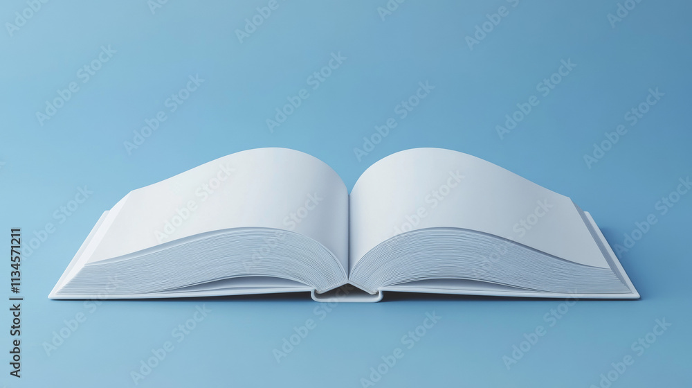 Poster template of blank paper book with white cover. vector realistic mock up of 3d standing and lying clo