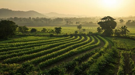 Organic sugarcane fields in India showcasing sustainable farming practices