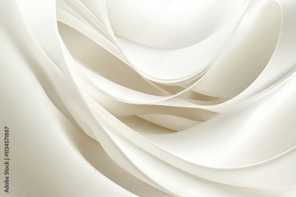 Poster elegant flowing white fabric background with soft curves and delicate layers for creative design and