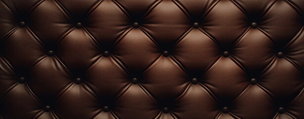 Fototapeta premium A brown leather couch with a pattern of diamonds