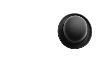 Elegant Black Bowler Hat with Rounded Top for Stylish Attire and Various Fashionable Events.
