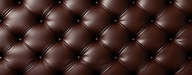 A brown leather couch with a pattern of diamonds