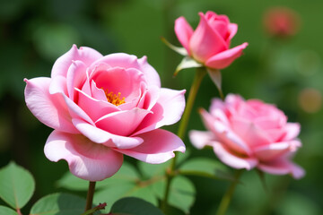 Fototapeta premium summer garden blooms rose flowers aspirin floribunda