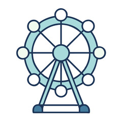 Simple Ferris Wheel Amusement Park Line Icon