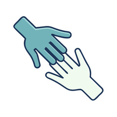 Obraz premium Helping Hands Unity Vector Icon