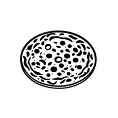 A healthy pizza icon silhouette on white background