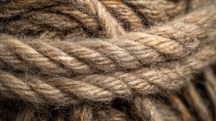Obraz premium Close-Up of Twisted Natural Fiber Rope Textures and Patterns