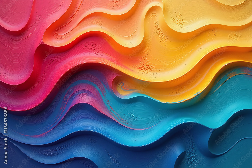 Aufkleber vibrant colors meet abstract textures busy multicolored background subtle wave effect noisy