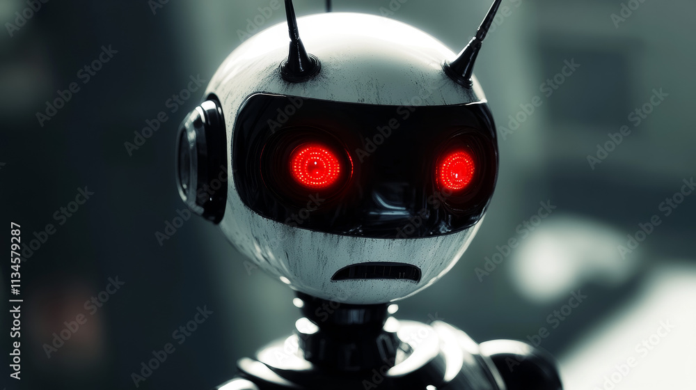 Poster black ai robot evolution character tech infographic vector. future humanoid artificial intelligence 