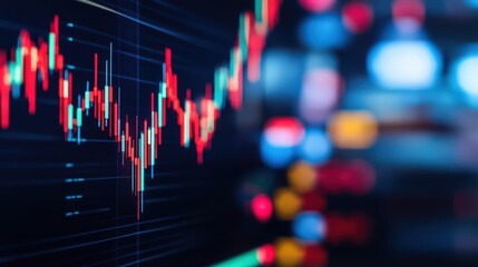 A graph with red and green lines is displayed on a screen