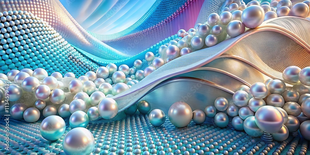 Poster abstract architectural photography of white pearls in a colorful contemporary style featuring dynami