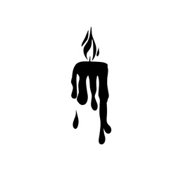 Candles with fire silhouette Vector