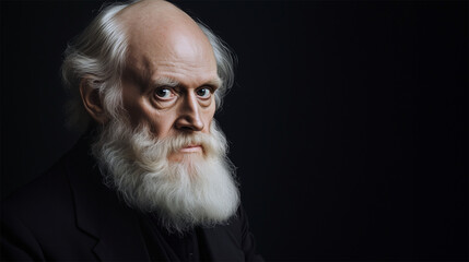 Aged Charles Darwin facial reconstruction based on 1874 Elliott & Fry photograph  
