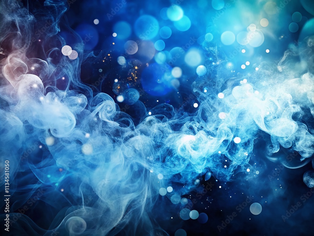 Poster abstract blue and white watercolor background featuring dark tones and smoke patterns with stunning 