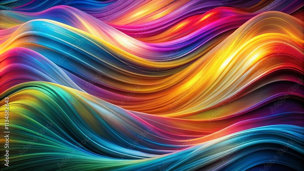 Aufkleber abstract colorful waves: a dynamic symphony of flowing lines and vibrant hues captured in long expos