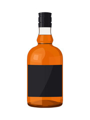 strong alcohol. bottle of whiskey. vector