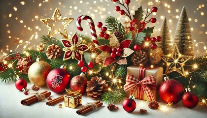 Festive Christmas Decoration with Blank Card