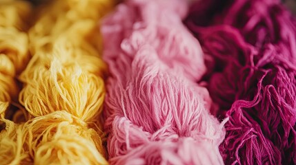 Colorful Textile Yarn Display for Crafting and Knitting Projects