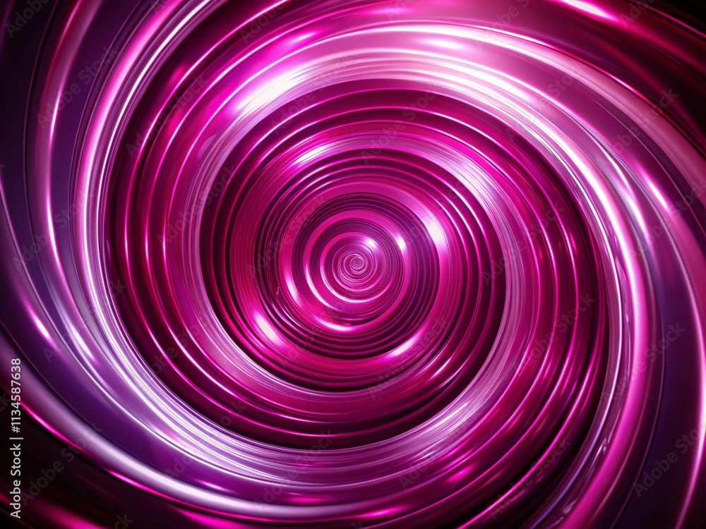 Aufkleber abstract magenta glowing reflective spiral background with copy space for text and design elements, 