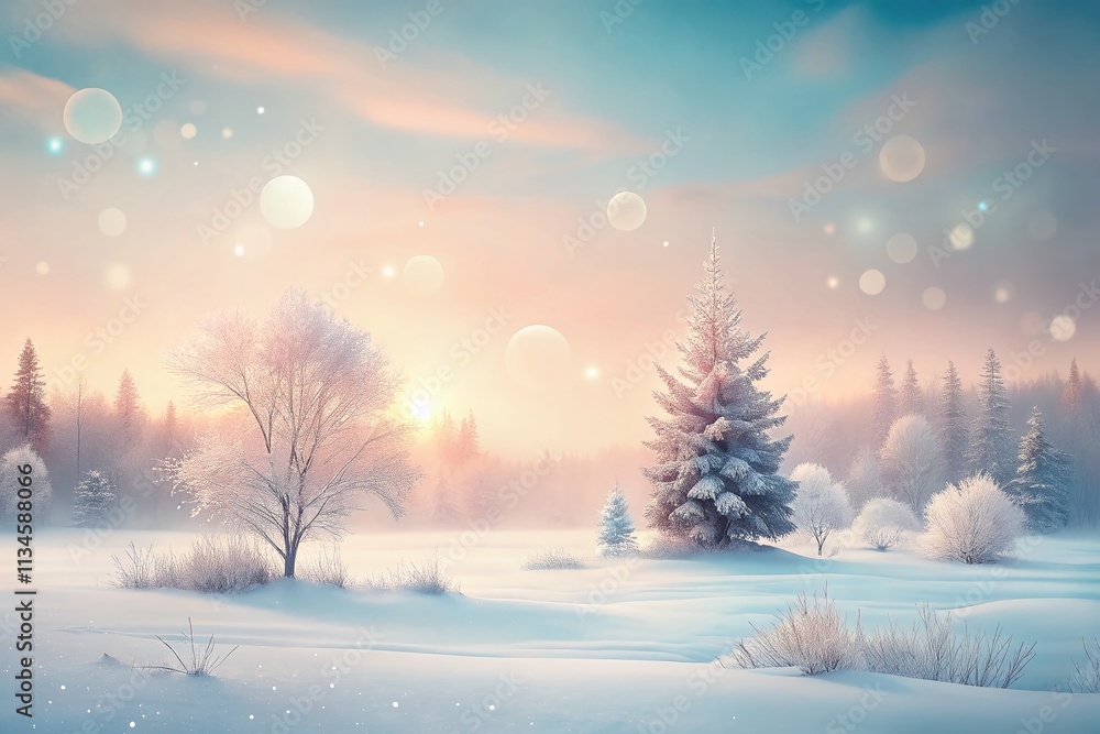 Poster abstract minimalist winter landscape background with soft hues and textured layers, perfect for seas