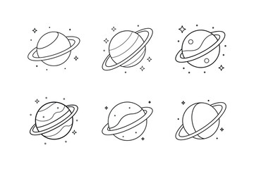universe line art  vector illustration