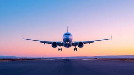 The plane is on a runway, and it is the only object visible in the image