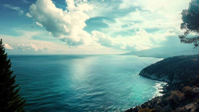 Stunning view of the Mediterranean Sea from a high vantage point