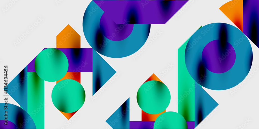Aufkleber Vibrant abstract background circles with smooth gradients, creating a dynamic and modern design. Ideal for creative, tech, or contemporary-themed projects