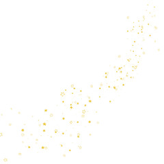 Golden Stars Pattern Isolated on white transparent background