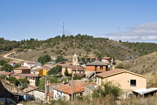 view of the spanish village in the province of soria from ucero