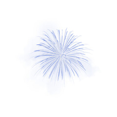 Blue Fireworks Isolated White Background